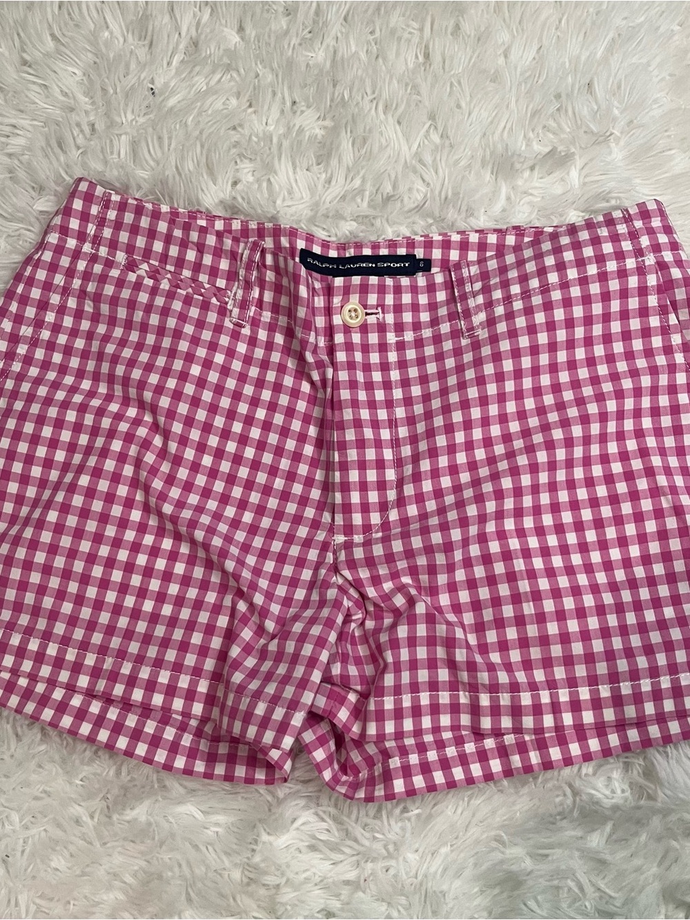 Ralph Lauren Pink and White Gingham Bermuda Shorts